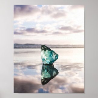 Meerwasserglas bei Sonnenuntergang Fotoabzug Poster