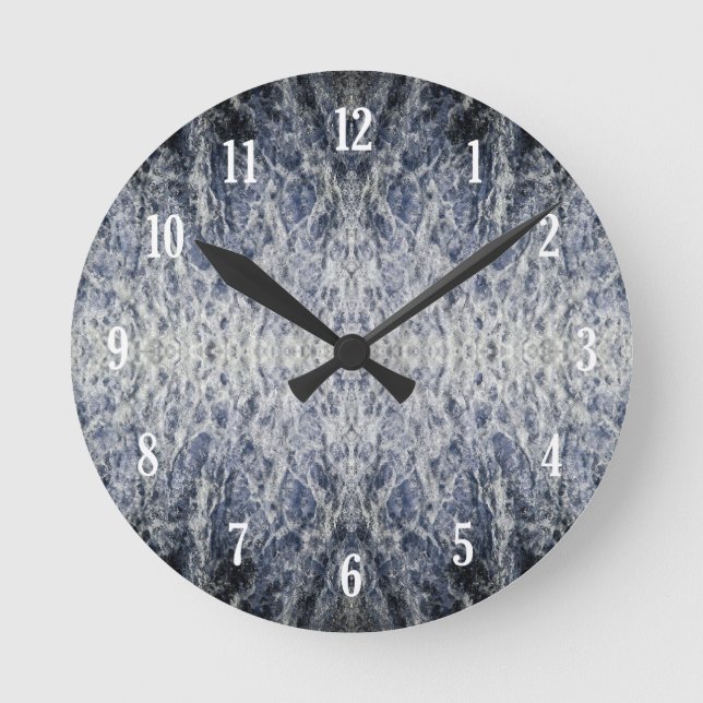 Meerwassermuster Runde Wanduhr (Vorderseite)