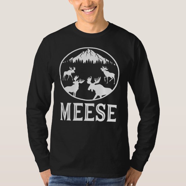 Meese Plural Elch English Grammar Joke T-Shirt (Vorderseite)
