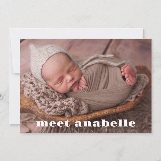 Meet Baby Foto Collage Birth Ankündigung (Vorderseite)