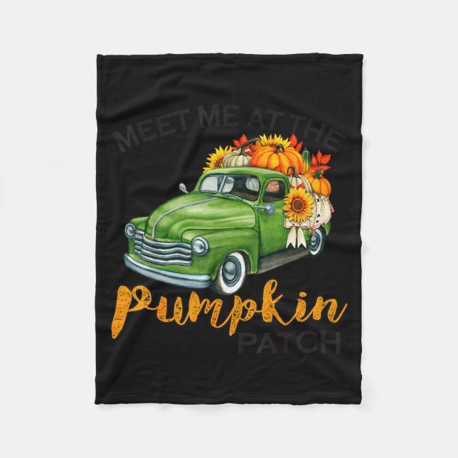 Meet Me At The Pumpkin Patch Ckup Fall Thanksgivin Fleecedecke (Vorderseite)