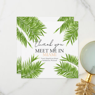 Meet Me Miami Junggeselinnen-Abschied Vacation Dankeskarte