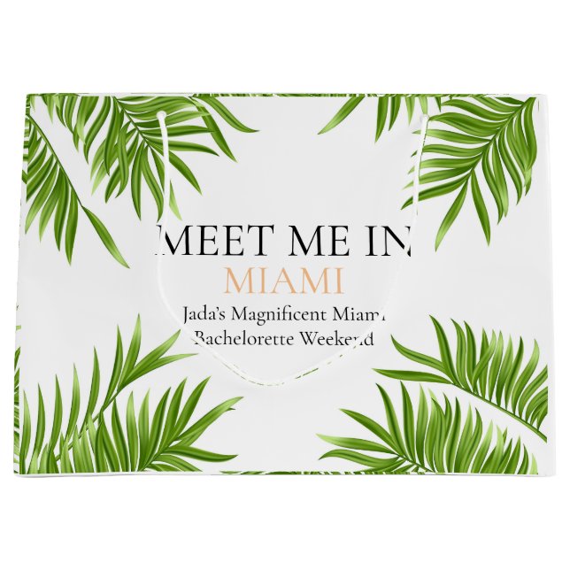 Meet Me Miami Junggeselinnen-Abschied Vacation Große Geschenktüte (Vorderseite)