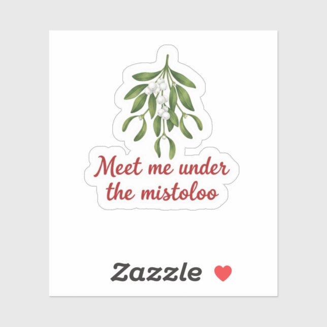 Meet Me Under the Mistletoe Christmas Kiss  Aufkleber (Blatt)