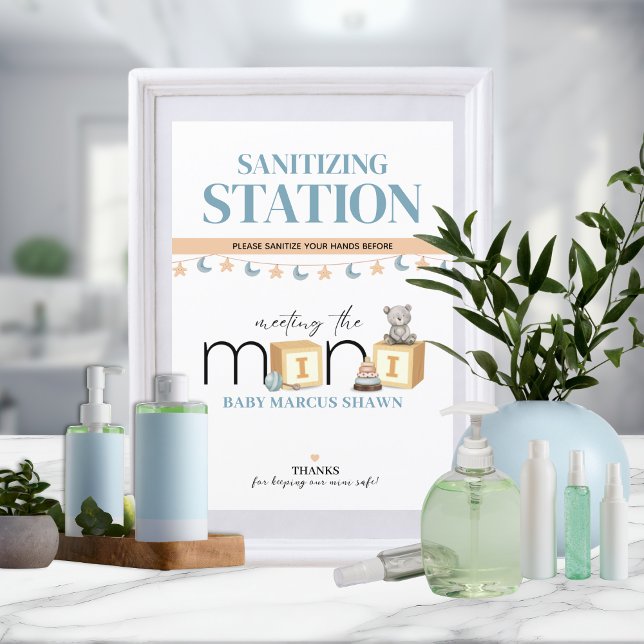 Meet The Mini Blue Sanitizing Station Sign (Von Creator hochgeladen)