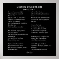 Meeting Love For the first time poem poetry poster