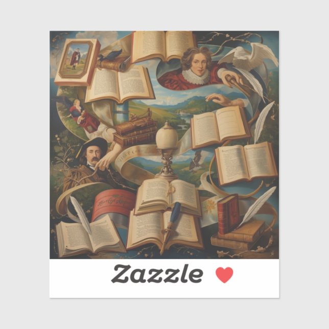 meets colourful artistic imagination aufkleber (Blatt)