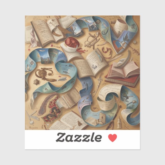 meets colourful artistic imagination aufkleber (Blatt)