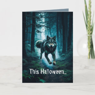 Méfiez-vous de la carte d'Halloween Pleine lune