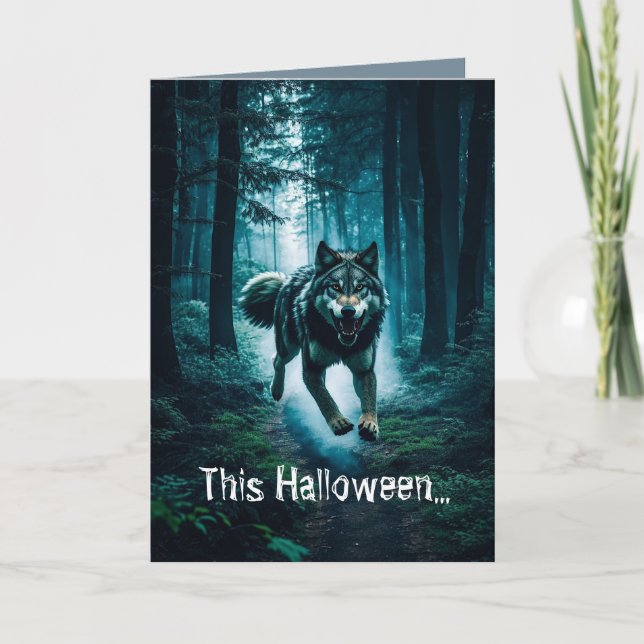 Méfiez-vous de la carte d'Halloween Pleine lune (Devant)