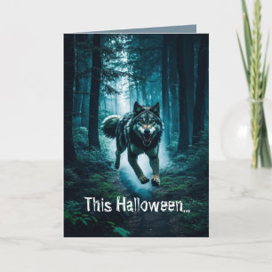 Méfiez-vous de la carte d'Halloween Pleine lune