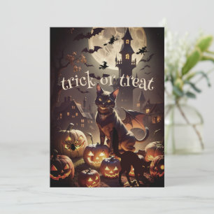 Méfiez-vous des chats noirs Invitation de la fête 