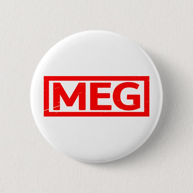 Meg-Briefmarke Button (Vorderseite)