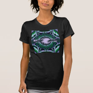 Meg Kunst des grünen und blauen Fraktals T-Shirt