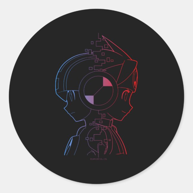 Mega Battle Network Mega Lan Runder Aufkleber (Vorderseite)