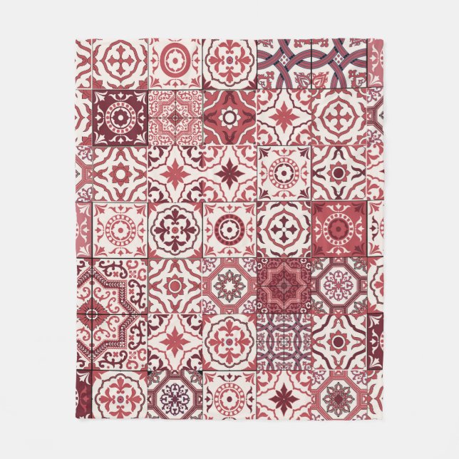 Mega großartiges marokkanisches Patchwork-Muster Fleecedecke (Vorderseite)