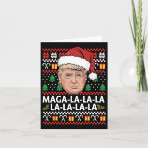 Mega La La La Donald Trump 47 Ugly Christmas Sweat Karte