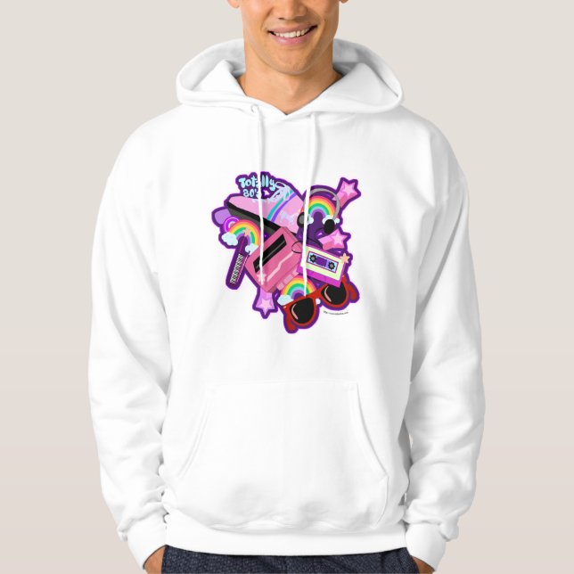 Mega Neon 80er Design Hoodie (Vorderseite)
