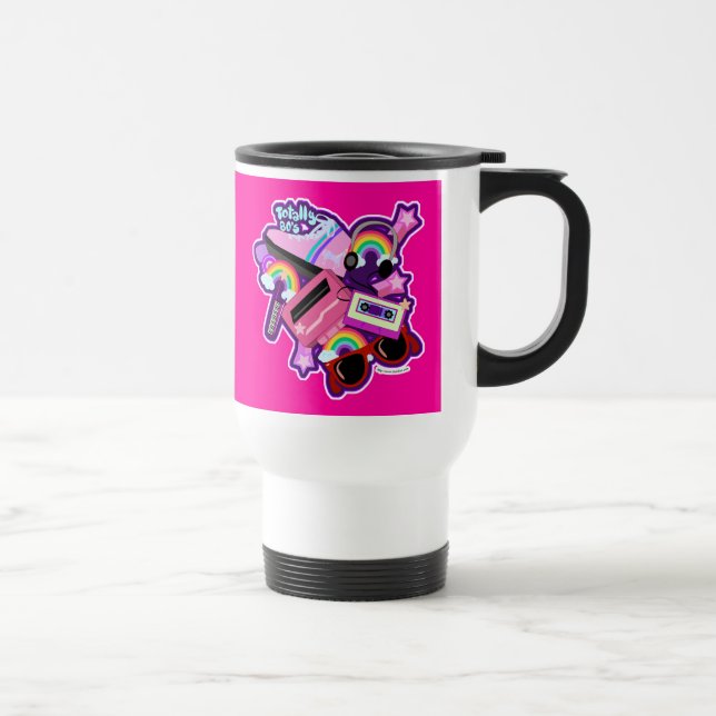 Mega Neon 80er Design Reisebecher (Rechts)