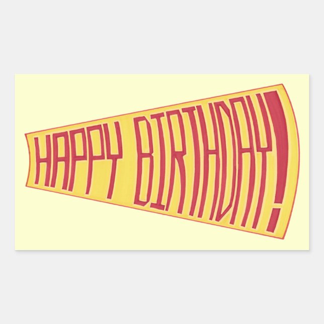Mega Phone joyeuse Stickers d'anniversaire (Devant)