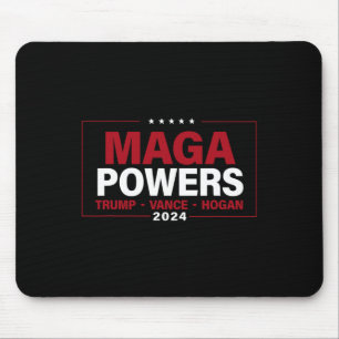 Mega Power Trump Vance Hogan 2024 Patriotic Funny Mousepad