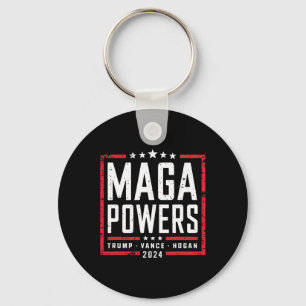 Mega Power Trump Vance Hogan 2024 Patriotic Funny Schlüsselanhänger