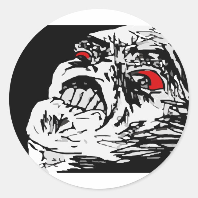 Mega Rage Runder Aufkleber (Vorderseite)