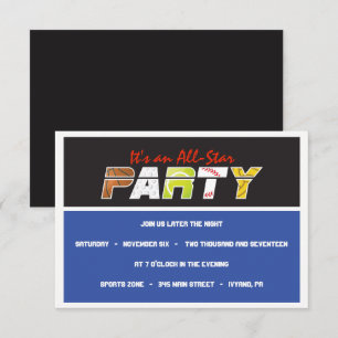 MEGA SPORTS Bar Bat mitzvah Invitation