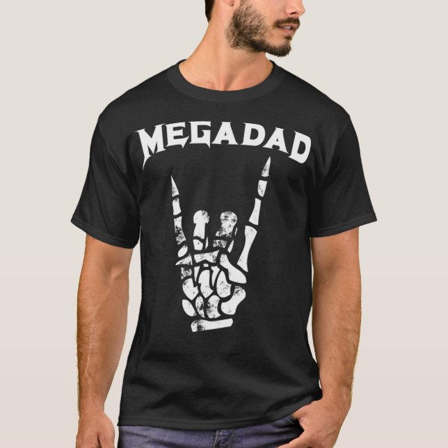 Megadad Rock Heavy Metal Gitarre Vater T-Shirt (Vorderseite)