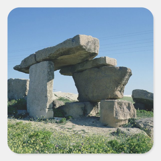Megalith, prähistorisch quadratischer aufkleber (Vorderseite)