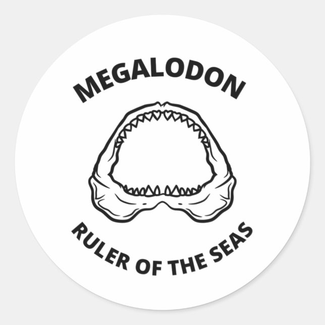 Megalodon Classic Round Sticker (Vorderseite)