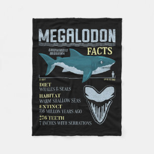 Megalodon Facts Meg Prähistorischer Hai-Zahn-Fossi Fleecedecke