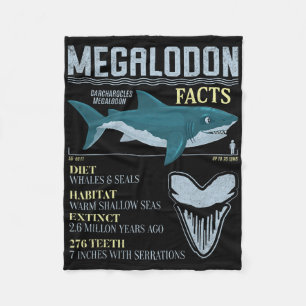 Megalodon Fakten Meg Prähistorischer Haifischzahn Fleecedecke