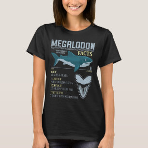 Megalodon Fakten Meg Prähistorischer Haifischzahn  T-Shirt