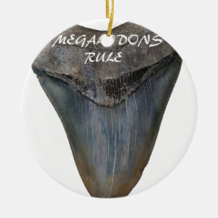 Megalodon Haifisch-Zahn Keramik Ornament