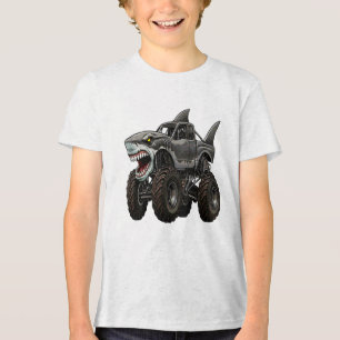Megalodon-Monstertruck Tri-Blend Shirt