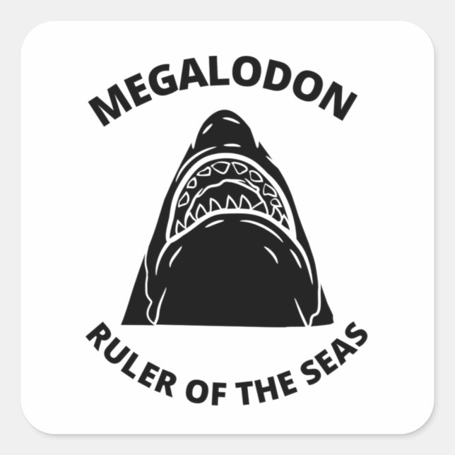 Megalodon Quadratischer Aufkleber (Vorderseite)