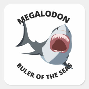 Megalodon Quadratischer Aufkleber