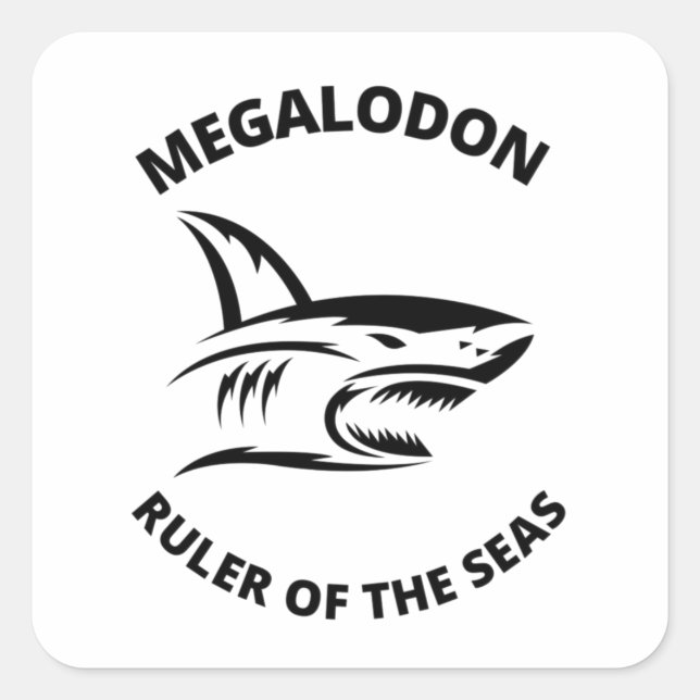 Megalodon Quadratischer Aufkleber (Vorderseite)