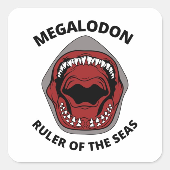 Megalodon Quadratischer Aufkleber (Vorderseite)