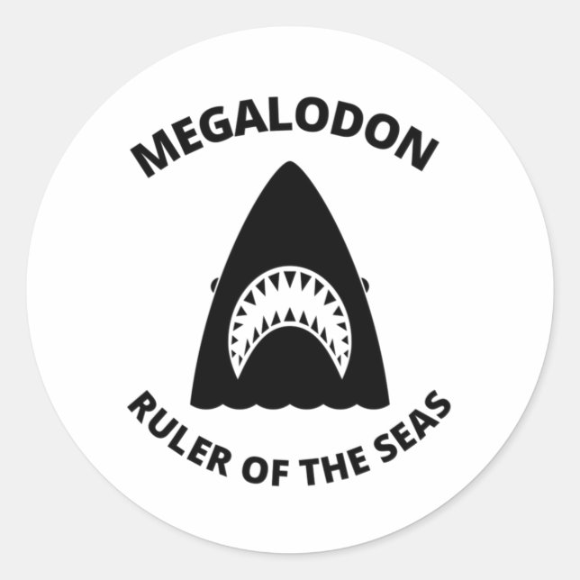 Megalodon Runder Aufkleber (Vorderseite)