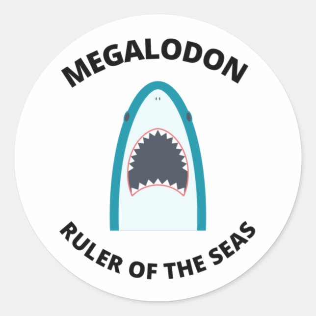 Megalodon Runder Aufkleber (Vorderseite)