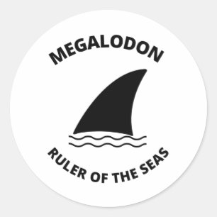 Megalodon Runder Aufkleber