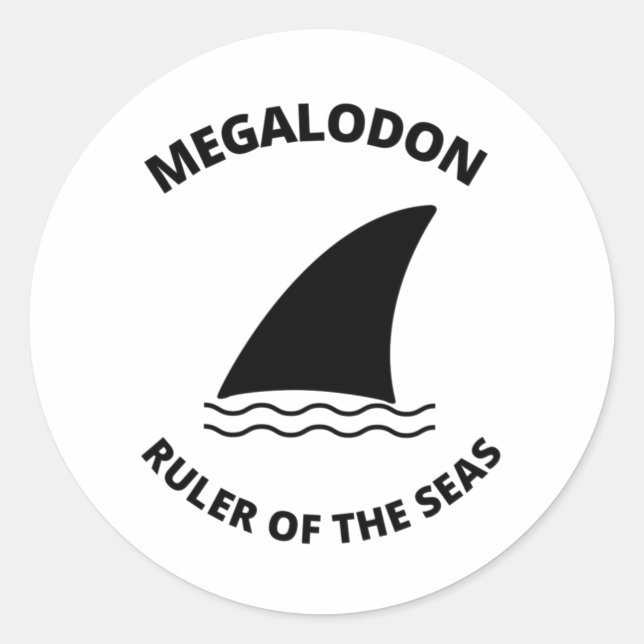Megalodon Runder Aufkleber (Vorderseite)