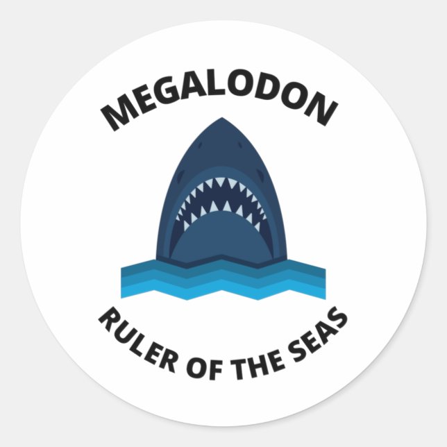 Megalodon Runder Aufkleber (Vorderseite)