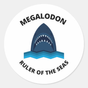 Megalodon Runder Aufkleber