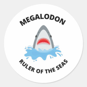 Megalodon Runder Aufkleber