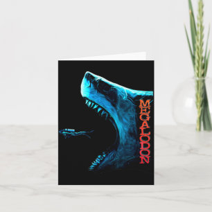 Megalodon Ur-Haie Rückenflosse Zähne Ozean Pr Karte