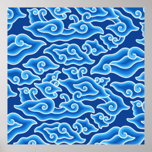 Megamendung-Batik-Muster megamendung Poster