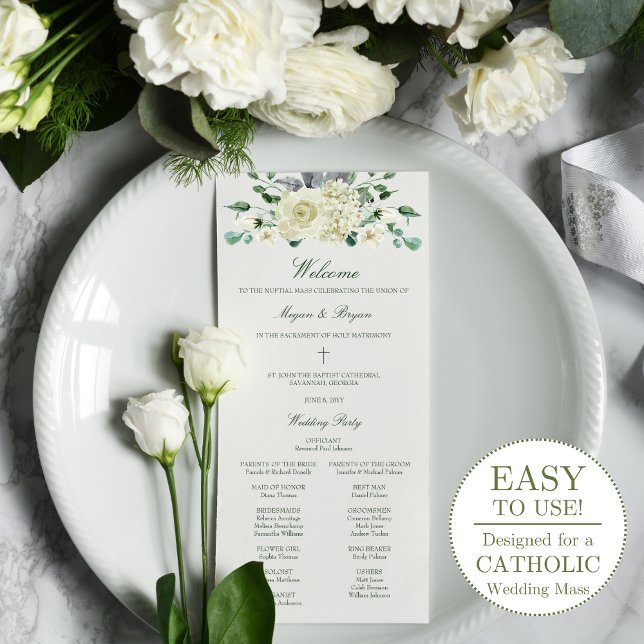 Megan Catholic Wedding Programme avec Masse (Créateur téléchargé)